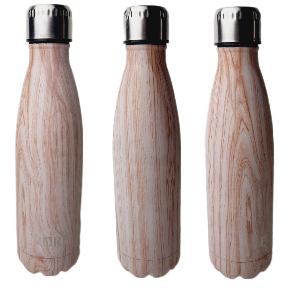 🍒4 for $20🍒 PURE Faux Wood Bois Stainless Steel Water Bottle